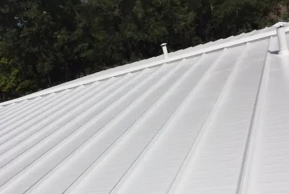 commercial roofing system with coating