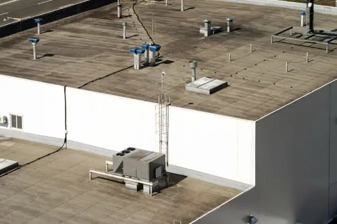 Close-up of commercial roof