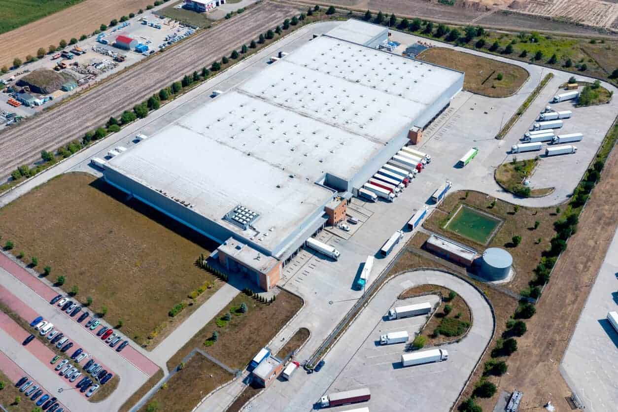 Top of commercial building - cool roofing material
