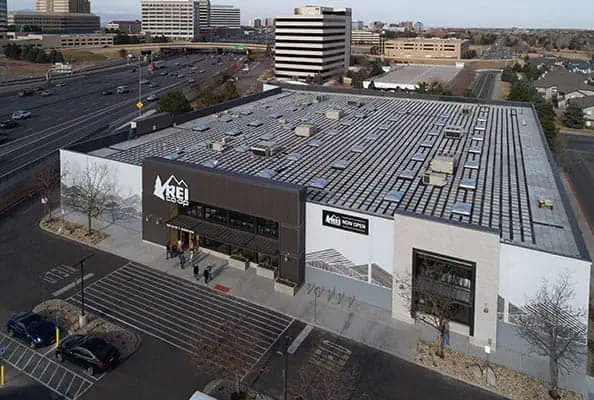 EPDM (Ethylene Propylene Diene Monomer) commercial roofing system on REI