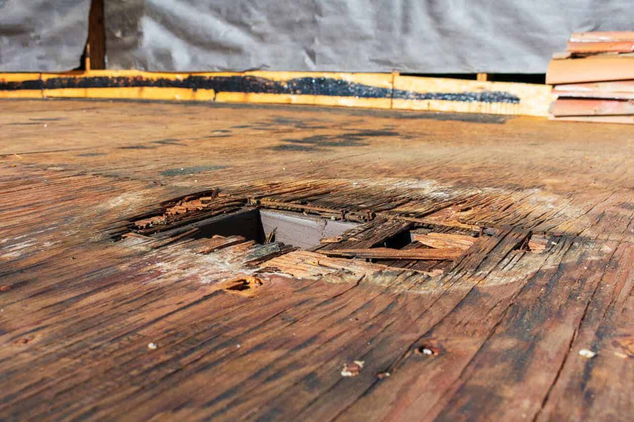 water damage to commercial roof